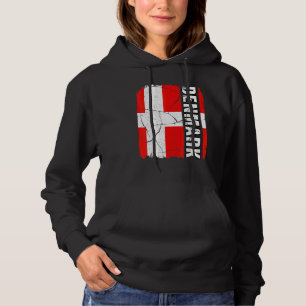 Sudadera Bandera Danesa Vintage Orgullo de Dinamarca Raíces