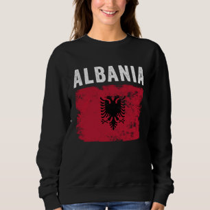 Sudadera Bandera de Albania Distressed  Hombres Mujeres Niñ