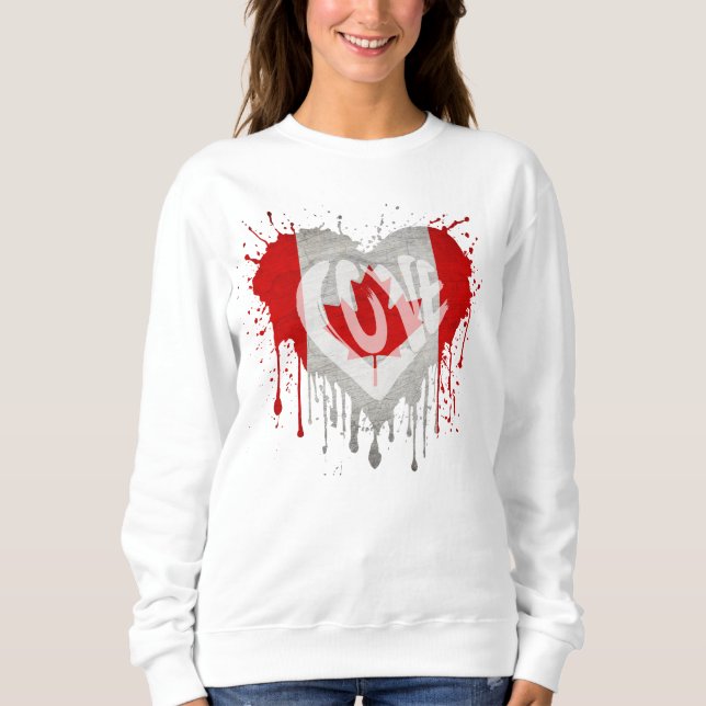 Sudadera Bandera de amor Canadá (Anverso)