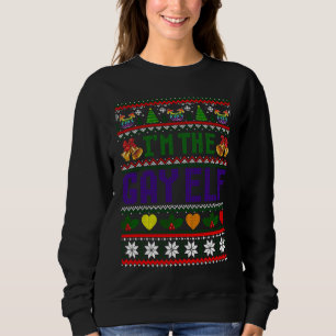 Sudadera Bandera de arcoíris de elfo gay Orgullo gay Navida