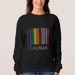 Sudadera Bandera de arcoíris del código de barras LGBTQ hum