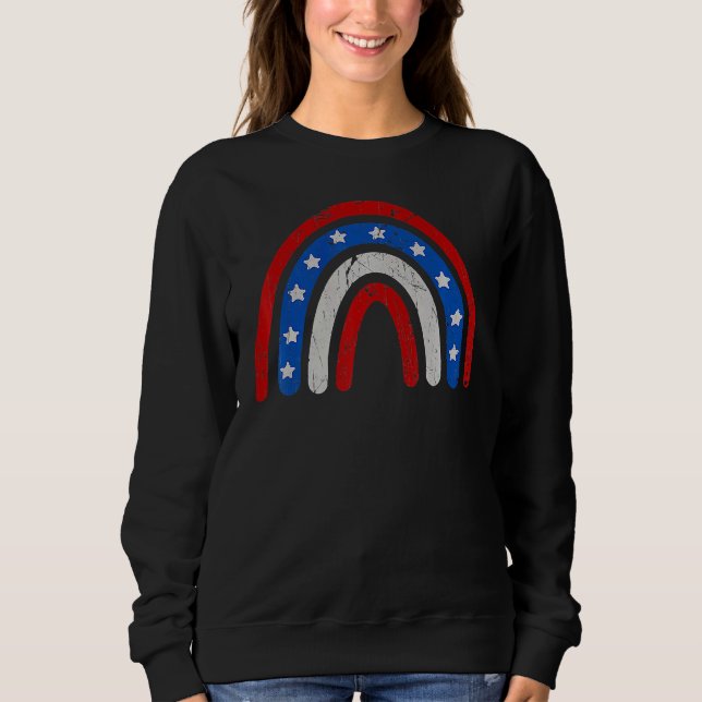 Sudadera Bandera De Arcoiris Estadounidense 4 De Julio Inde (Anverso)