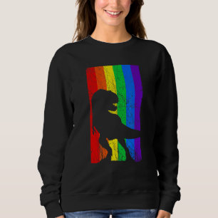 Sudadera Bandera de arcoíris LGBT de dinosaurio Orgullo gay