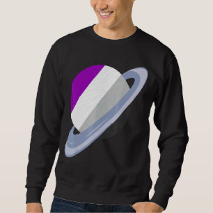 Sudadera Bandera De Asexualidad De Saturno Del Mes Del Orgu