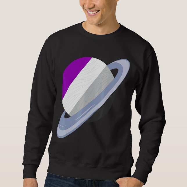 Sudadera Bandera De Asexualidad De Saturno Del Mes Del Orgu (Anverso)