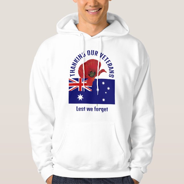 Sudadera Bandera de Australia GRACIAS VETERANOS (Anverso)