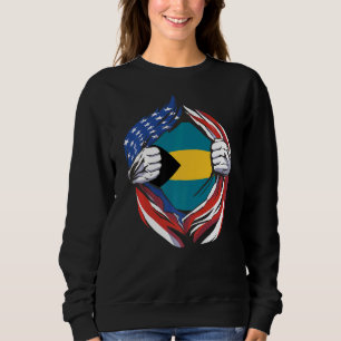 Sudadera Bandera de Bahamas norteamericano orgullosa de mi