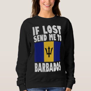 Sudadera Bandera de Barbados Si se pierde, envíame a Barbad