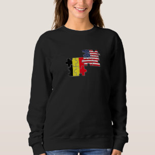 Sudadera Bandera de Bélgica EE. UU. Belga Americano  
