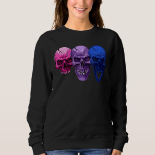 Sudadera Bandera de bisexualidad de tres calaveras Orgullo 