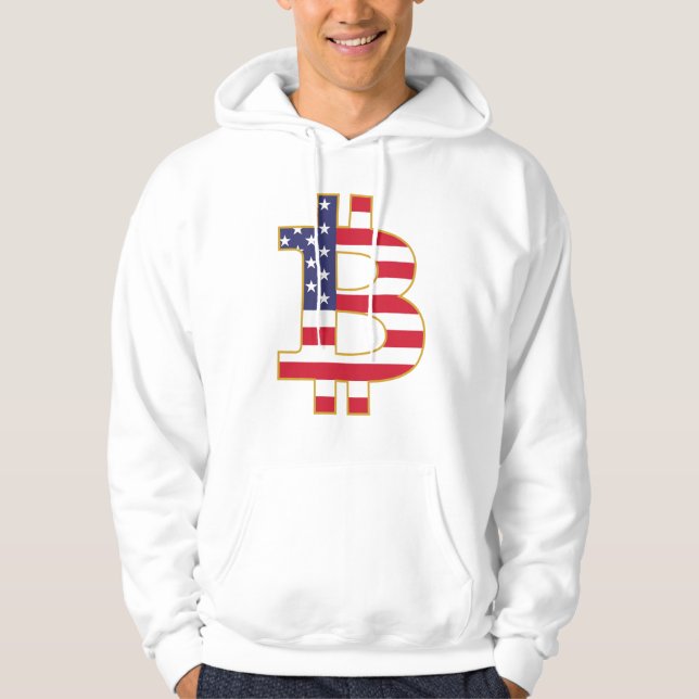 Sudadera Bandera de Bitcoin USA - Cripto Btc (Anverso)