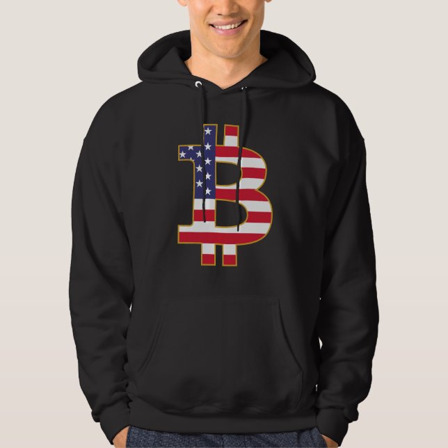 Sudadera Bandera de Bitcoin USA - Cripto Btc (Anverso)