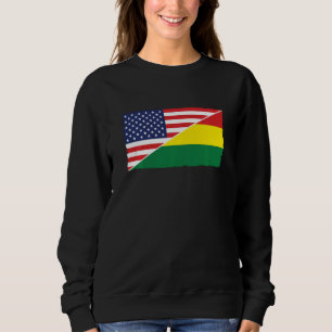 Sudadera Bandera De Bolivia Y Bandera De Los Ee.Uu. Raíces
