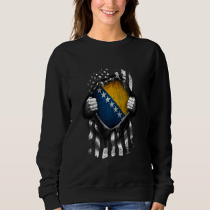 Sudadera Bandera De Bosnia Ee.Uu.