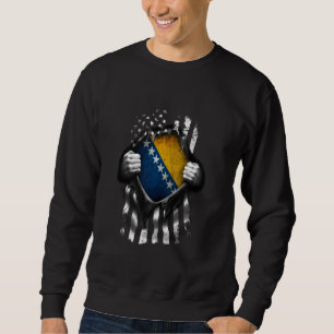 Sudadera Bandera De Bosnia Ee.Uu.