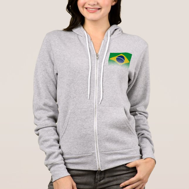 Sudadera Bandera De Brasil Con Efecto De Medio Tono (Anverso)