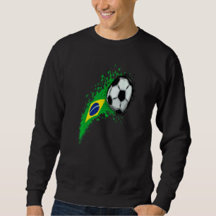 Sudadera Bandera de Brasil con un balón de fútbol