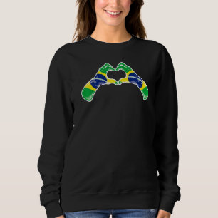 Sudadera Bandera de Brasil Corazón Brasileño  