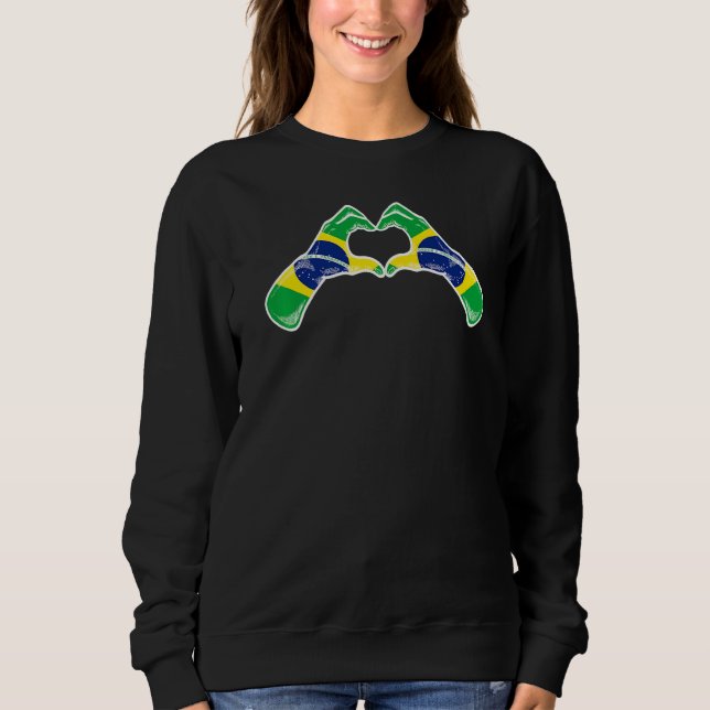 Sudadera Bandera de Brasil Corazón Brasileño   (Anverso)