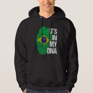 Sudadera Bandera de Brasil Raíces de corazón huella digital