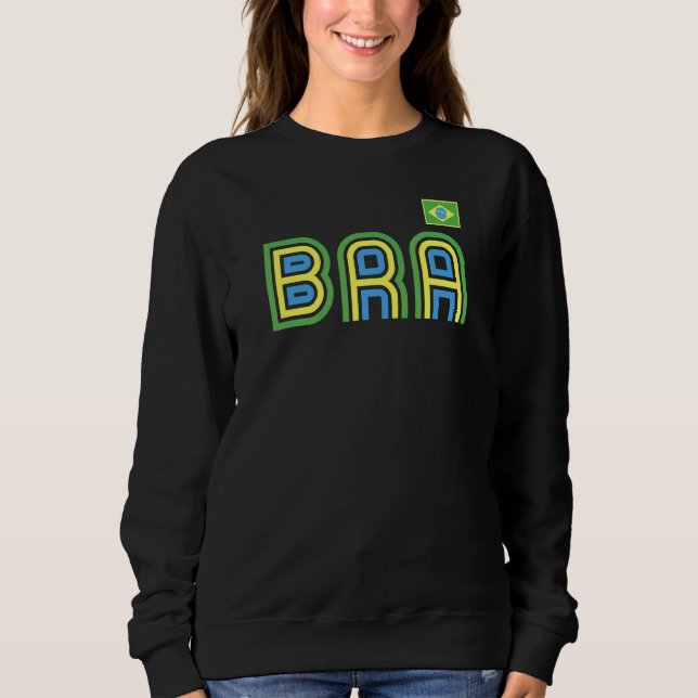 Sudadera Bandera de Brasil Retro País Internacional Pri (Anverso)