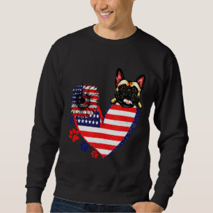 Sudadera Bandera de Bulldog francesa Perro de girasol