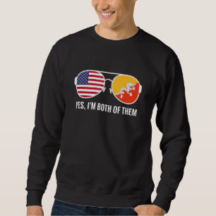 Sudadera Bandera de Bután usa lentes de sol norteamericanos