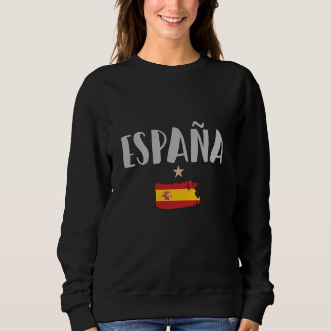 Sudadera Bandera de camiseta de hinchas de fútbol de España (Anverso)