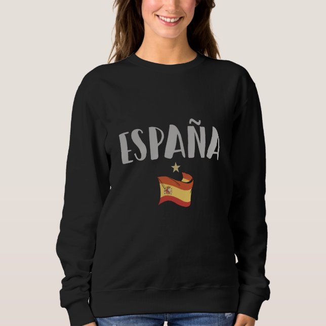 Sudadera Bandera de camiseta de hinchas de fútbol de España (Anverso)