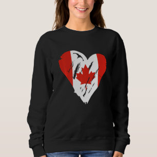 Sudadera Bandera de Canadá: corazón retro, hoja de arce can