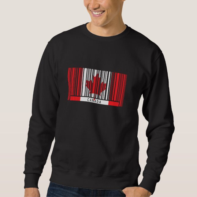 Sudadera Bandera de Canadá Funny código de barras canadiens (Anverso)