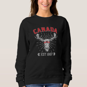 Sudadera Bandera de Canadá Hojas de Maple Est 1867 Gafas de