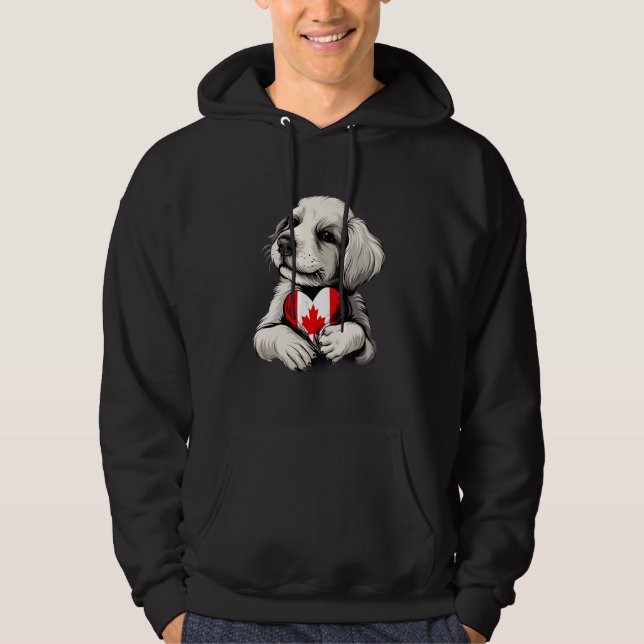 Sudadera Bandera de Canadá Orgullo canadiense Corazón Perro (Anverso)