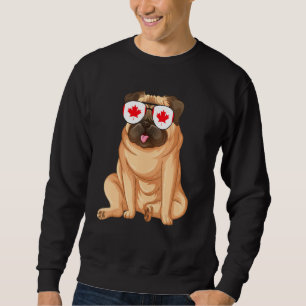 Sudadera Bandera de Canadá Perro Bulldog Canadiense Gafas d