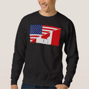 Sudadera Bandera De Canadá Y Bandera De Los Ee.Uu. Raíces A