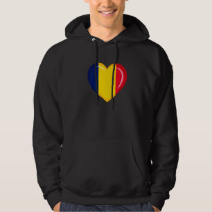Sudadera Bandera de Chad Corazón Corto Hombres Patriotas