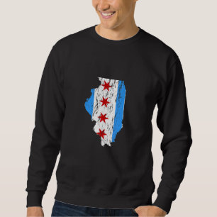 Sudadera Bandera De Chicago En El Estado De Illinois En Pro