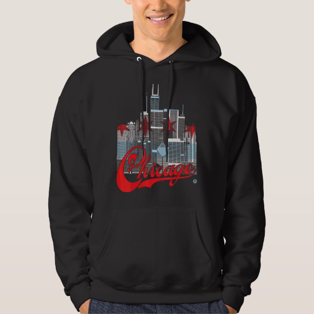 Sudadera Bandera de Chicago Skyline Square (Anverso)