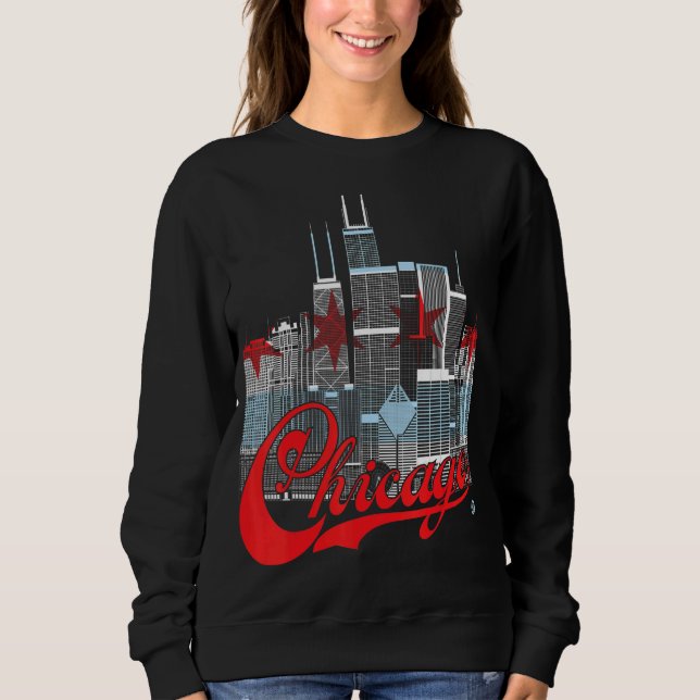Sudadera Bandera de Chicago Skyline Square (Anverso)
