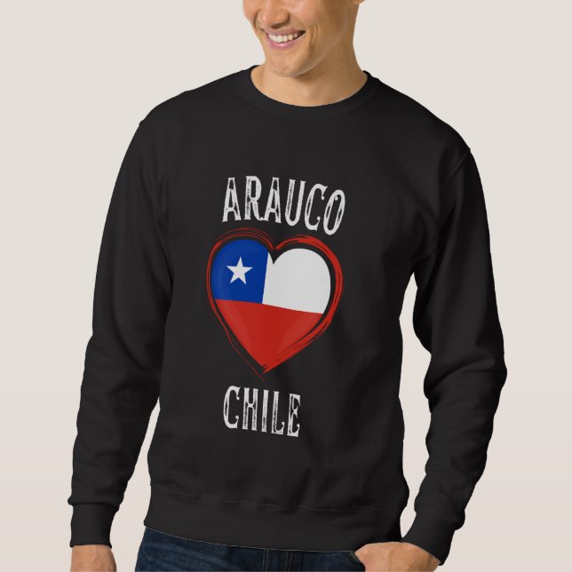 Sudadera Bandera de Chile Corazón Ciudad de Arauco (Anverso)