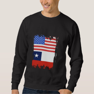 Sudadera Bandera de Chile Vintage América USA Orgullo chile