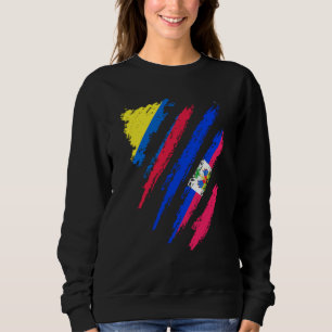 Sudadera Bandera de Colombia Haití Crece Patriota País Raya