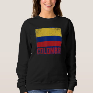 Sudadera Bandera de Colombia Vintage Retro País Orgullo Col