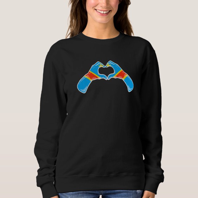 Sudadera Bandera de Congo Corazón Congoleño  2 (Anverso)