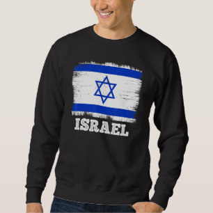 Sudadera Bandera de cosecha Israel País Bandera retro Israe
