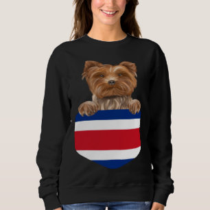Sudadera Bandera de Costa Rica Yorkshire Terrier Perro En B