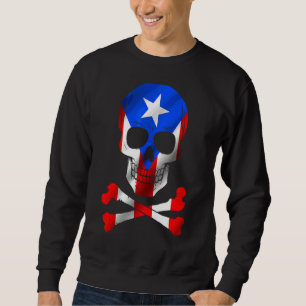 Sudadera Bandera de cráneo de Puerto Rico