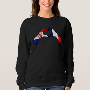 Sudadera Bandera de Croacia Francia - Corazón francés croat