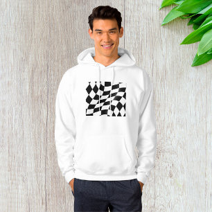 Sudadera Bandera de cuadros negra y blanca ondulada de carr