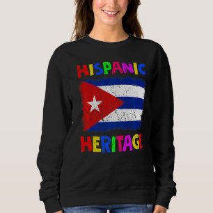 Sudadera Bandera de Cuba latina, mes de herencia hispánica